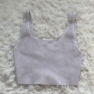 Aritzia Babaton Ribbed White Top